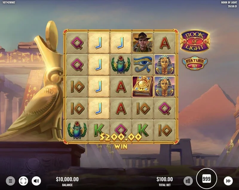 Book of Lights - Linea vincente nel gioco base con Multiplier Wild